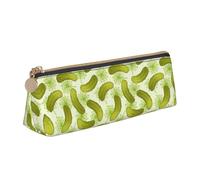 Longzehao Estuche triangular simple con estampado de eneldo y encurtidos de sushi, bolsa de almacenamiento para suministros de oficina, cosméticos, artículos de tocador, Blanco, One Size, Art Deco