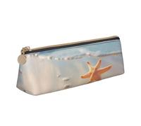 Longzehao Estuche triangular simple con estampado de estrella de mar de playa para suministros de oficina, cosméticos, artículos de tocador, Blanco, One Size, Art Deco