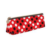 Longzehao Estuche triangular simple con estampado de lunares rojos y blancos, bolsa de almacenamiento para suministros de oficina, cosméticos, artículos de tocador, Blanco, One Size, Art Deco