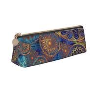 Longzehao Estuche triangular simple con estampado de mandala de cielo estrellado, bolsa de almacenamiento para suministros de oficina, cosméticos, artículos de tocador, Blanco, One Size, Art Deco