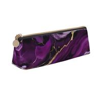 Longzehao Estuche triangular simple con textura de mármol morado oscuro, bolsa de almacenamiento para suministros de oficina, cosméticos, artículos de tocador, Blanco, One Size, Art Deco