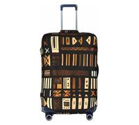 Longzehao Funda elástica para equipaje de viaje, tela de barro africano con estampado tribal con cremallera., Blanco, L