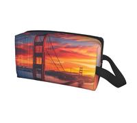 Longzehao Golden Gate - Bolsa de almacenamiento de viaje con estampado de puente para hombres y mujeres, bolsa de aseo portátil, organizador de gran capacidad