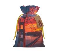 Longzehao Golden Gate Bridge - Bolsas de regalo con cordón para Navidad, vacaciones, fiestas de cumpleaños