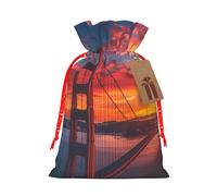 Longzehao Golden Gate Bridge - Bolsas de regalo con cordón para Navidad, vacaciones, fiestas de cumpleaños