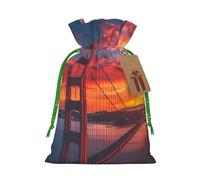 Longzehao Golden Gate Bridge - Bolsas de regalo con cordón para Navidad, vacaciones, fiestas de cumpleaños