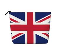 Longzehao Gran capacidad bandera británica impresión cáñamo falso, bolsa de maquillaje, bolsa de viaje, bolsa de aseo con cremallera., Negro, Talla única, Negro, Talla única, Negro 1, One size