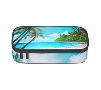 Longzehao Gran capacidad compartimiento Tropical Ocean Beach Theme impresión bolsa de almacenamiento de material de oficina, Negro, de un tamaño, Art Deco, Negro 1, One size, Art Deco