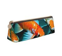 Longzehao HD Koi Fish Print Simple Triangular Estuche de almacenamiento de material de oficina, cosmética, artículos de tocador, blanco, talla única, Art Deco, Blanco 1, One size, Art Deco