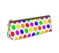 Longzehao Hermoso estuche triangular simple con estampado de lunares, bolsa de almacenamiento para suministros de oficina, cosméticos, artículos de tocador, Blanco, One Size, Art Deco