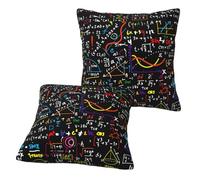 Longzehao Juego de 2 fundas de cojín cuadradas con estampado de fórmula matemática para sofá, cama, coche.