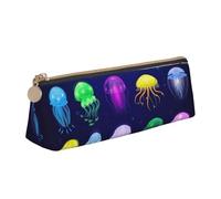 Longzehao Medusa Ocean Print Simple Triangular Pen Bag Bolsa de almacenamiento para material de oficina, cosméticos, artículos de tocador, blanco, talla única, Art Deco, Blanco 1, One size, Art Deco