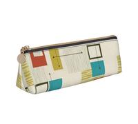 Longzehao Mid Century Modern Print Simple Triangular Estuche de almacenamiento de material de oficina, cosmético, artículos de tocador, blanco, talla única, Art Deco, Blanco 1, One size, Art Deco