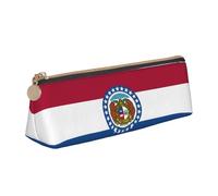 Longzehao Missouri State Flag Print Simple Triangular Estuche de almacenamiento de material de oficina, cosmético, artículos de tocador, blanco, talla única, Art Deco, Blanco 1, One size, Art Deco