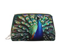 Longzehao Neceser de piel con diseño de pavo real, con cremallera, organizador de viaje, bolsa de aseo, color blanco, opulento jardín, talla única, Jardín Blanco/Opulento, talla única