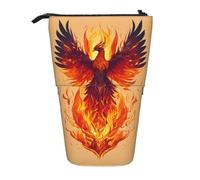 Longzehao Phoenix impresión telescópica lápiz bolsa de lápiz titular Pop Up Storage, de pie portátil Pen Case, Negro, talla única, Negro 1, One size
