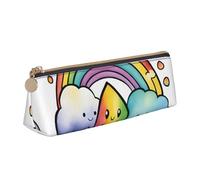 Longzehao Rainbow Clouds Raindrop 1 Print Simple Triangular Estuche de almacenamiento de material de oficina, cosmético, artículos de tocador, blanco, talla única, Art Deco, Blanco 1, One size, Art