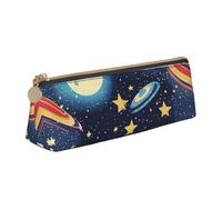 Longzehao Starry Sky Universe Space Print Simple Triangular Estuche de almacenamiento de material de oficina, cosmético, artículos de tocador, blanco, talla única, Art Deco, Blanco 1, One size, Art