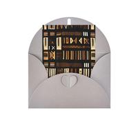 Longzehao Tarjeta de felicitación de papel perlado africano con estampado tribal para Navidad, cumpleaños, Acción de Gracias