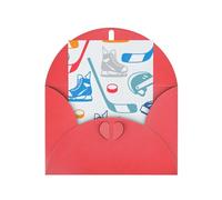 Longzehao Tarjeta de felicitación de papel perlado con elementos de hockey con estampado creativo, tarjetas de notas para Navidad, cumpleaños, Acción de Gracias