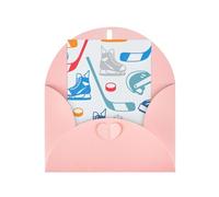 Longzehao Tarjeta de felicitación de papel perlado con elementos de hockey con estampado creativo, tarjetas de notas para Navidad, cumpleaños, Acción de Gracias