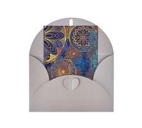 Longzehao Tarjeta de felicitación navideña con estampado de mandala de cielo estrellado, tarjetas de notas para Navidad, cumpleaños, Acción de Gracias