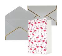 Longzehao Tarjetas de felicitación con estampado de flamenco rosa para todas las ocasiones, interior en blanco, con sobre, adecuadas para familiares y amigos