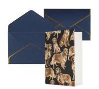 Longzehao Tarjetas de felicitación impresas Golden Retrievers para todas las ocasiones, interior en blanco, con sobre, adecuadas para familiares y amigos