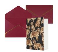 Longzehao Tarjetas de felicitación impresas Golden Retrievers para todas las ocasiones, interior en blanco, con sobre, adecuadas para familiares y amigos