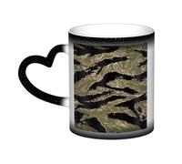 Longzehao Taza de cerámica con estampado de rayas de tigre que cambia de color en el cielo, tazas que cambian de calor, taza de café, taza de té.