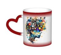 Longzehao Taza de cerámica con impresión de cerebro de inteligencia artificial que cambia de color en el cielo, tazas que cambian de calor, taza de café, taza de té.