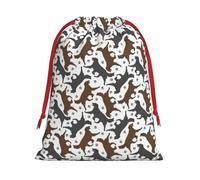 Longzehao Ultra suave tela de terciopelo cordón Trotting Flat Coated Retrievers Paw Print Christmas Present Bag, Bolsas de regalo multifunción.