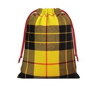 Longzehao Ultra suave terciopelo tela cordón amarillo gris negro cuadros impresión Navidad regalo bolsa, bolsas de regalos multifunción.