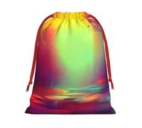 Longzehao Ultra suave terciopelo tela cordón sueño colorido impresión Navidad regalo bolsa, bolsas de regalo multifunción.