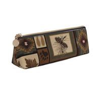 Longzehao Wild Animals - Estuche triangular simple con estampado de animales de granja para suministros de oficina, cosméticos, artículos de tocador, Blanco, One Size, Art Deco