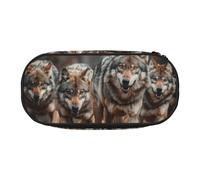 LONGZEHAO Wolfs Print - Estuche rectangular simple para guardar bolígrafos, suministros de oficina, cosméticos, artículos de tocador