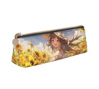 Longzehao You Are My Sunshine Sunflower3 Print Simple Triangular Estuche de almacenamiento de material de oficina, cosmética, artículos de tocador, blanco, talla única, Art Deco, Blanco 1, One size,