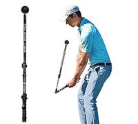 Longzhuo 1pc Entrenador de Swing de Golf Plegable, Corrector de Postura de Swing de Golf Corrector de acción Plegable Telescópico Swing Stick Ayuda de Entrenamiento de Golf (Negro)