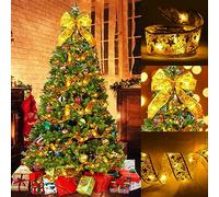 Longzhuo Guirnalda de luces navideñas, 10 m, 100 luces LED, luces brillantes, decoración navideña, guirnalda de luces con luz cálida para decoración de árbol de Navidad, bodas, decoraciones festivas