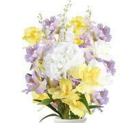 Longzhuo ldeas con arbusto de Flores de corazón |Aregl0floral Artificial l Ramo de Flores (02)