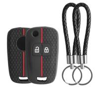 LongZYU 2 Funda Llaves Opel Funda Llave de Coche para Vauxhall Opel Astra Mokka Meriva Corsa Zafira Vectra Insignia Chevrolet Cruze Orlando Funda de Silicona Llave de Coche de 2 Botones con Llavero