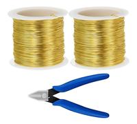 LongZYU 2 Piezas Alambre de cobre esmaltado 0,5 mm alambre de esmaltado alambre magnético aislado de para manualidades, jardinería, transformadores, inductores, 104 m