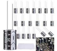 LongZYU 20 Piezas Condensador 1000µf 35V Electrolíticos Condensadores Aluminio 105°C Caja Almacenamiento 13 x 20 mm