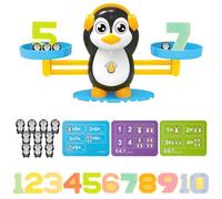 LongZYU Escala de matemáticas Montessori Juguete matemático Juguete Educativo Juegos educativos Regalo Montessori para niños niñas de 4 5 6 años conteo y Aprendizaje de aritmética (pingüino)