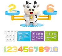 LongZYU Escala de matemáticas Montessori Juguete matemático Juguete Educativo Juegos educativos Regalo Montessori para niños niñas de 4 5 6 años conteo y Aprendizaje de aritmética (Vaca lechera)