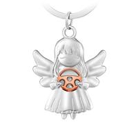 LongZYU Llavero Ángel de la Guarda con Volante Sonrisa Llavero Amuleto de la Suerte Metal Colgante de la Suerte para Coche Buena Suerte Automovilistas Regalo Permiso de Conducir Conducir con Cuidado