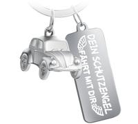 LongZYU Llavero Coche Suerte Llavero Ángel de la Guarda de Metal Permiso de Conducir Regalo para Automovilistas Mujeres Hombre Buena Suerte Conducir con Cuidado