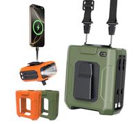 LONHEO Ventilador de clip de cintura 4 en 1 con linterna de 10000 mAh, 5 velocidades, ventilador de camiseta recargable, ventilador de cinturón, portátil para camping, escalada