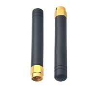 Lonlonty 2 x Mini WLAN Antena SMA Antena 3dBi 433 MHz Recta Caucho Stick Antena para WLAN Router Inalámbrico Nic Bluetooth Antena Adaptador USB Seguridad Cámara IP Video Vigilancia Monitor