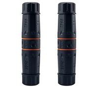 Lonlonty 2x LSA conector de cable de red CAT. 6A RJ45 OUTDOOR IP68 Acoplador Ethernet estanco Adaptador de cable de tendido Acoplador LAN Montaje LSA (sin herramientas) Ancho de banda 500 MHz negro